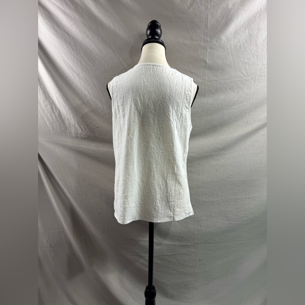 100% Cotton Boho V-Neck Crochet Detail Blouse White - Picture 8 of 8